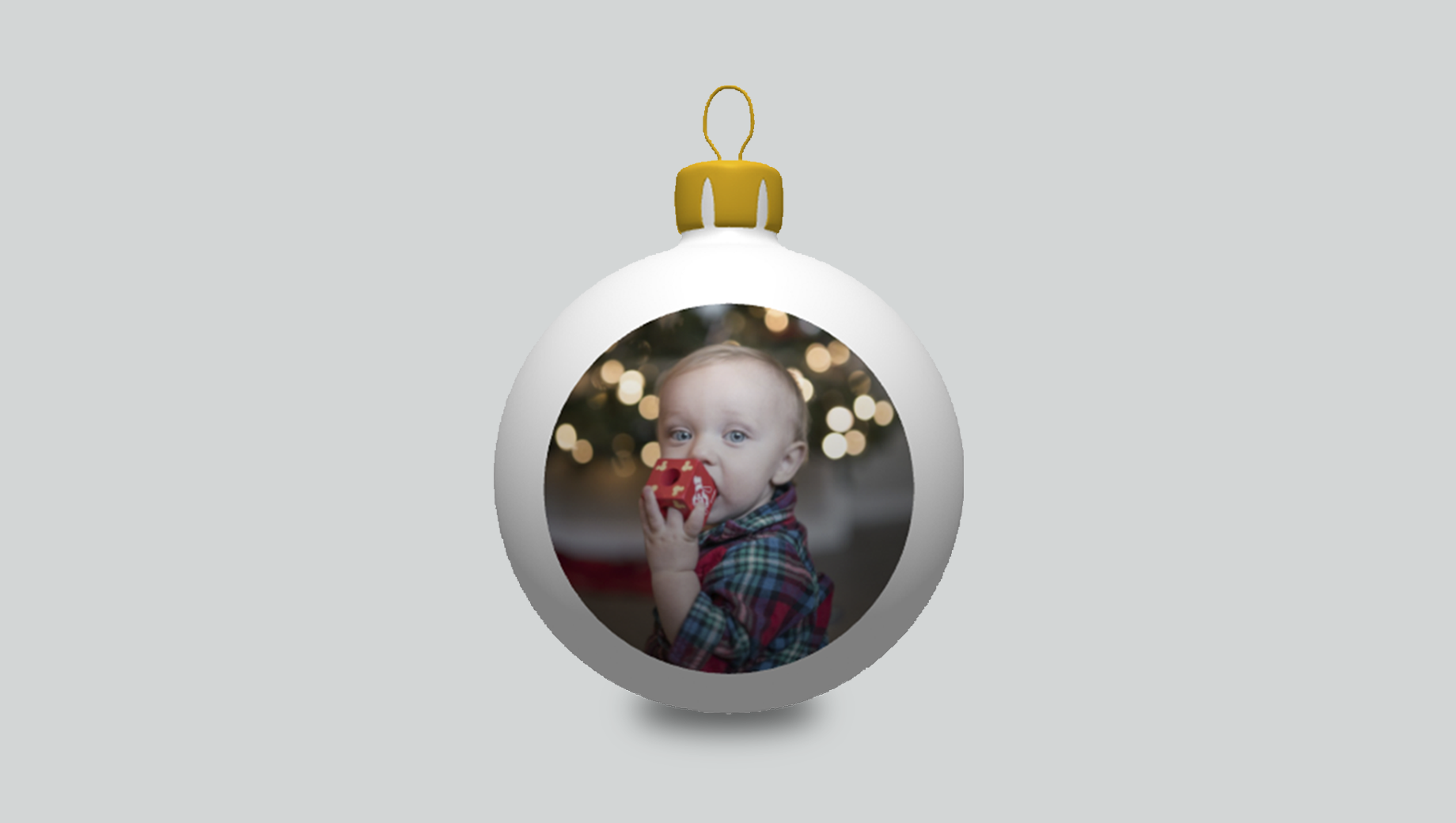 A personalised Christmas bauble.